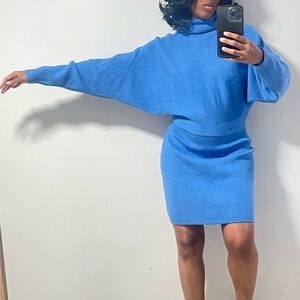 Beautiful blue sweater dress